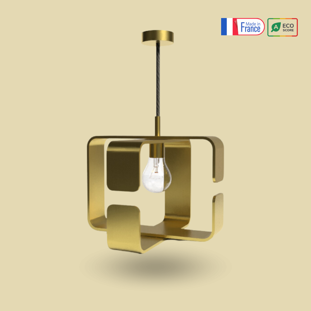 Lampe Suspension acier recyclé fabrication 100% française - collection BO X