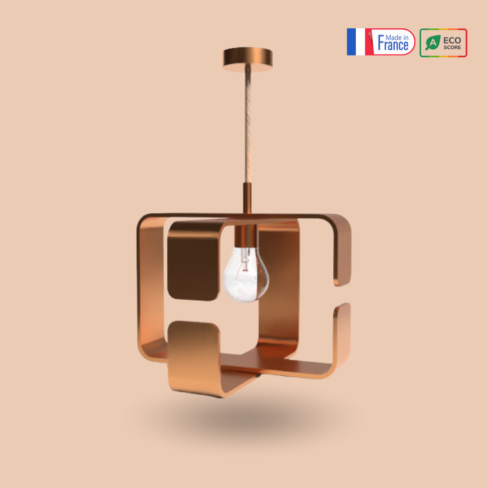 Lampe Suspension acier recyclé fabrication 100% française - collection BO X