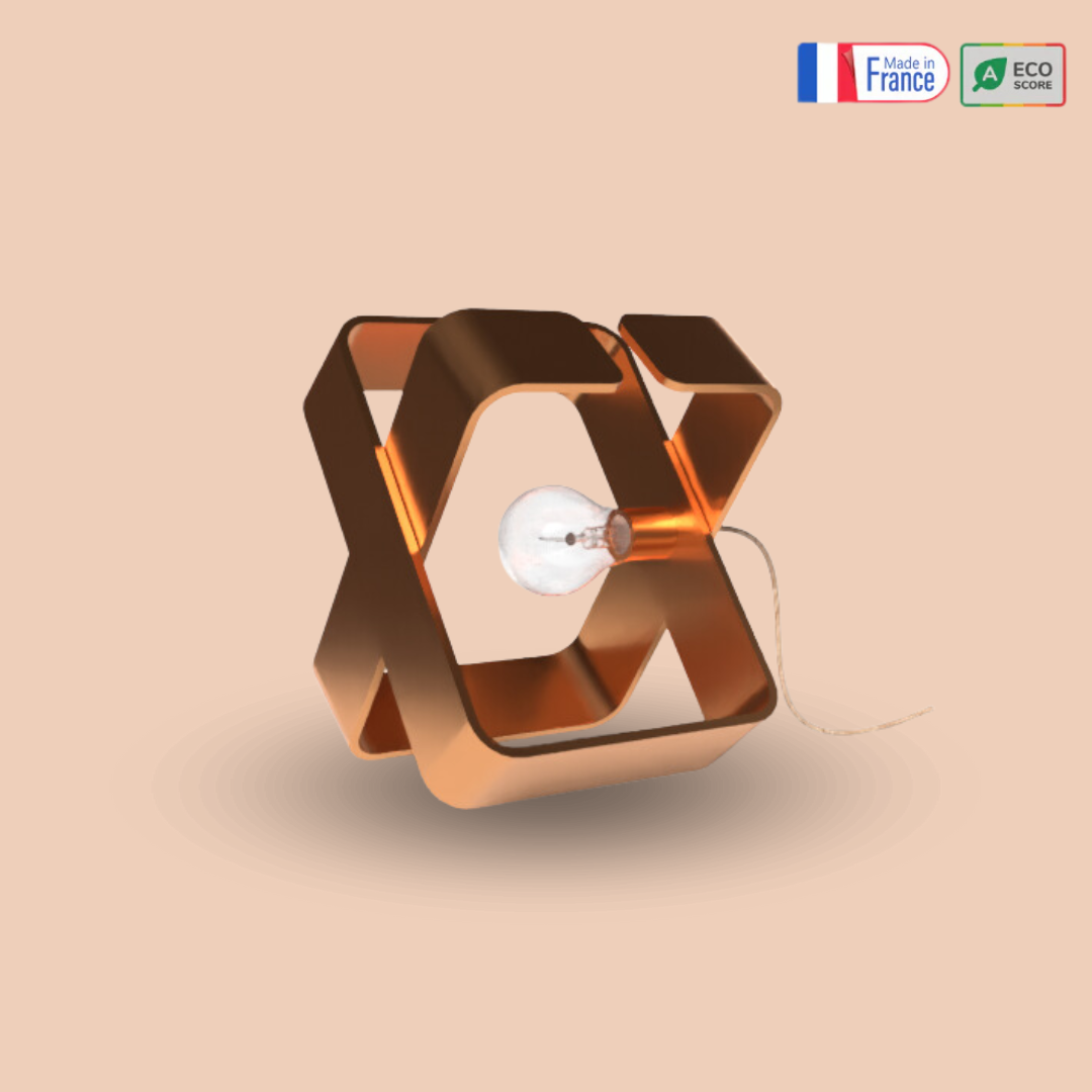 Lampe à Poser - design BO X - acier recyclé fabrication 100% française