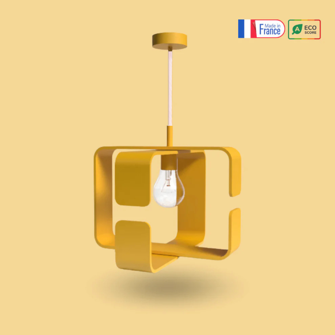 Lampe Suspension acier recyclé fabrication 100% française - collection BO X