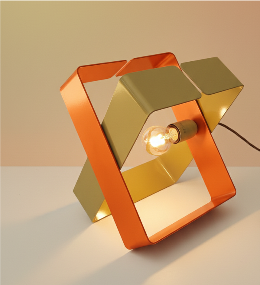 Lampe à Poser Bicolore - BO X - acier recyclé fabrication 100% française