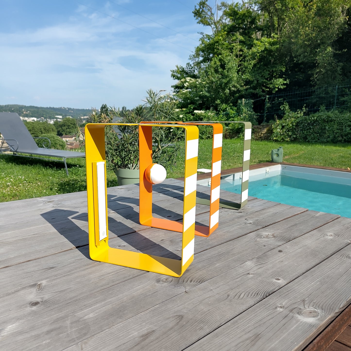 Lampe artisanale design acier recyclé collection artisanale française BO Nomad - Led sans fil🏖️