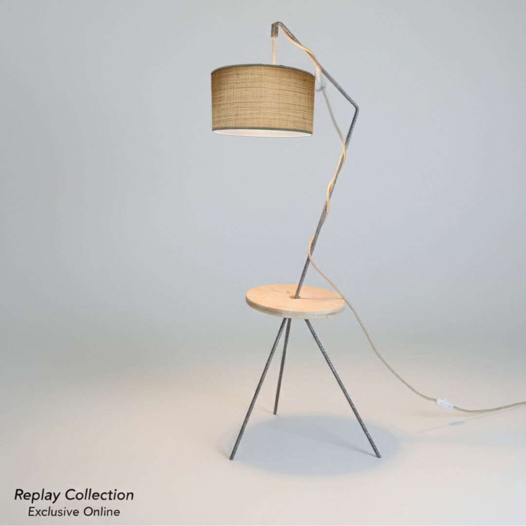 Lampadaire artisanale 100% fabrication française et matière de réemploie modèle REPLAY