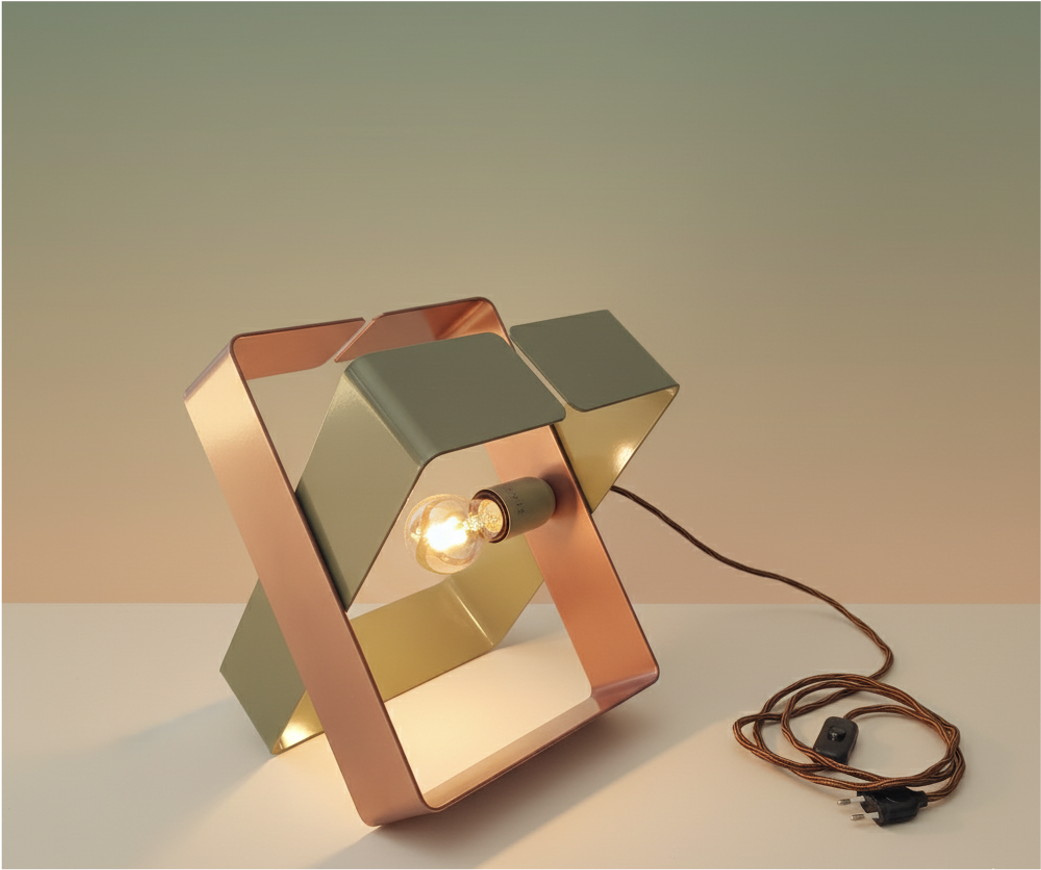 Lampe à Poser Bicolore - BO X - acier recyclé fabrication 100% française