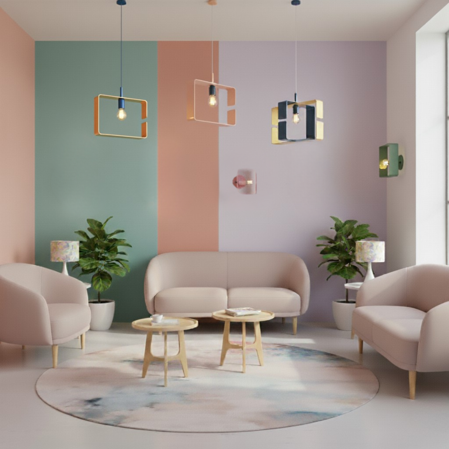 Lampe Suspension Bicolore acier recyclé 100% fabrication française - collection BO X
