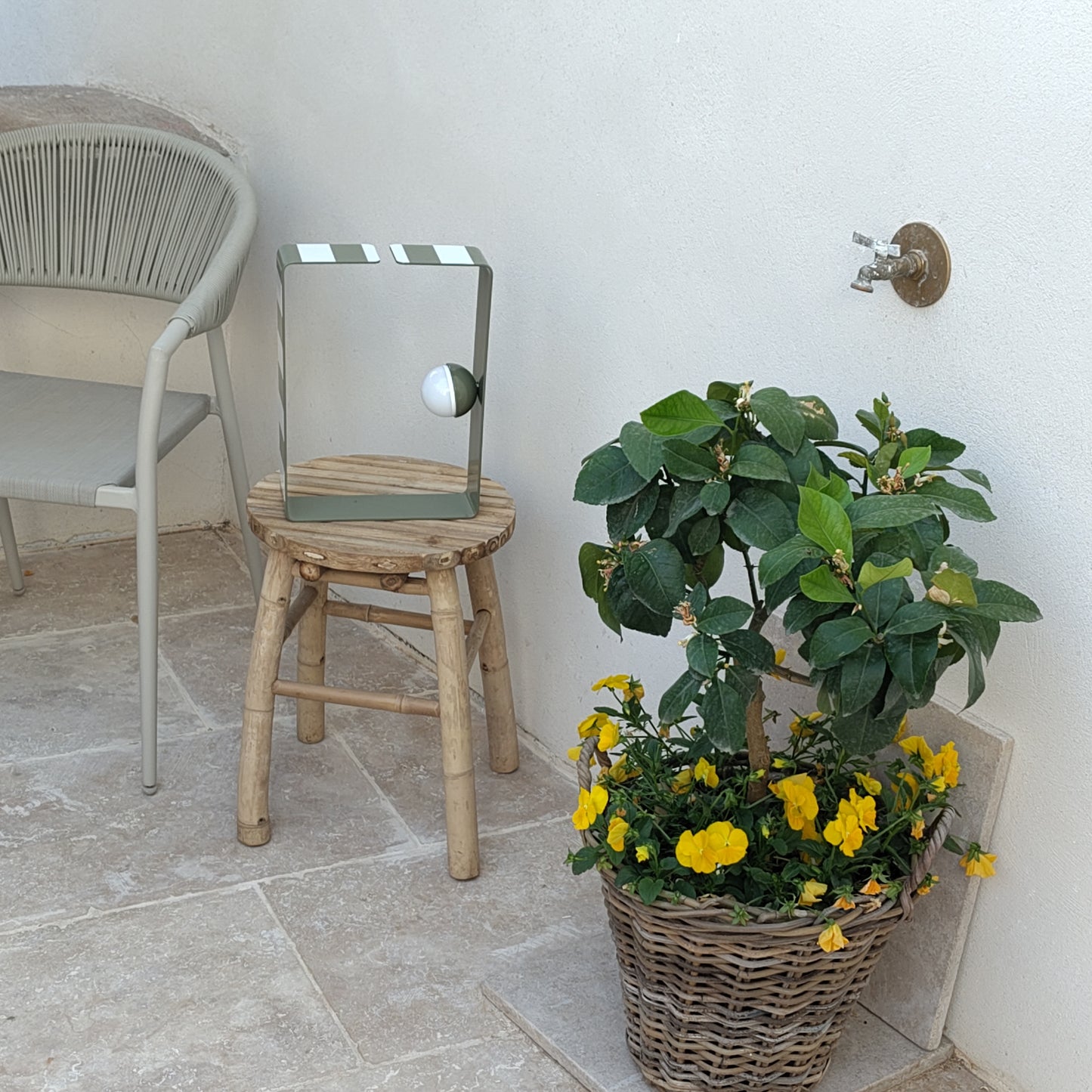 Lampe artisanale design acier recyclé collection artisanale française BO Nomad - Led sans fil🏖️