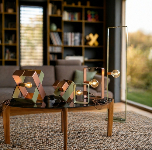 Lampe à Poser - design  BO X - acier recyclé fabrication 100% française