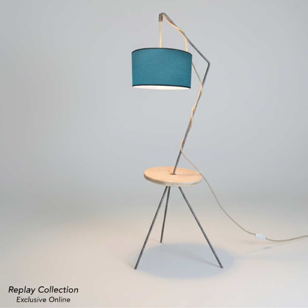 Lampadaire artisanale 100% fabrication française et matière de réemploie modèle  REPLAY