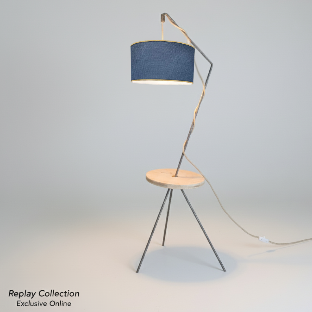 Lampadaire artisanale 100% fabrication française et matière de réemploie modèle  REPLAY