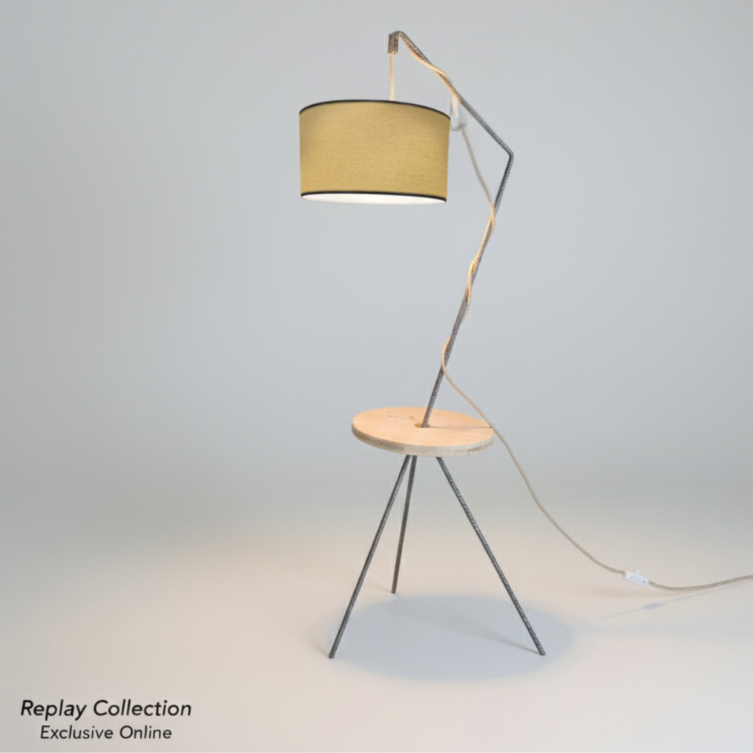 Lampadaire artisanale 100% fabrication française et matière de réemploie modèle  REPLAY