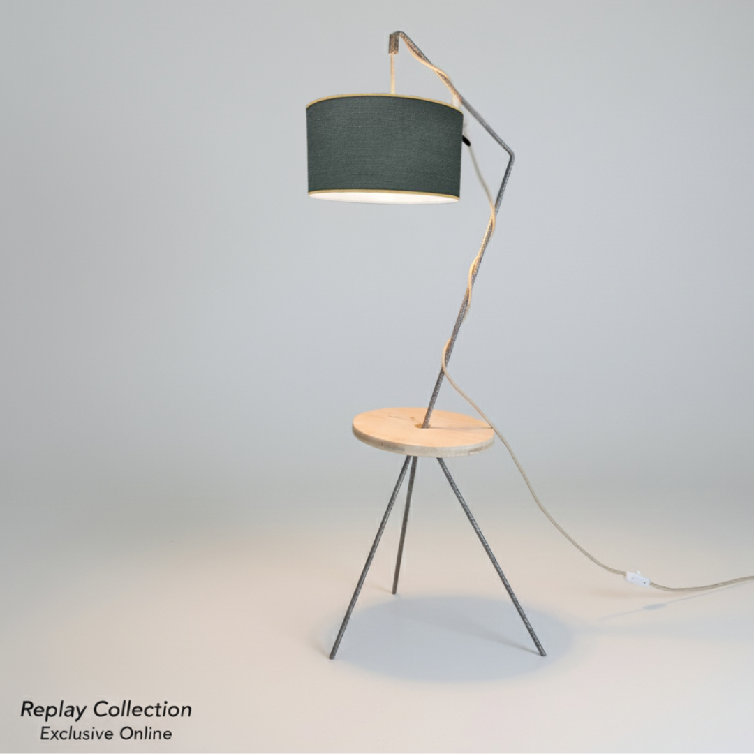 Lampadaire artisanale 100% fabrication française et matière de réemploie modèle  REPLAY