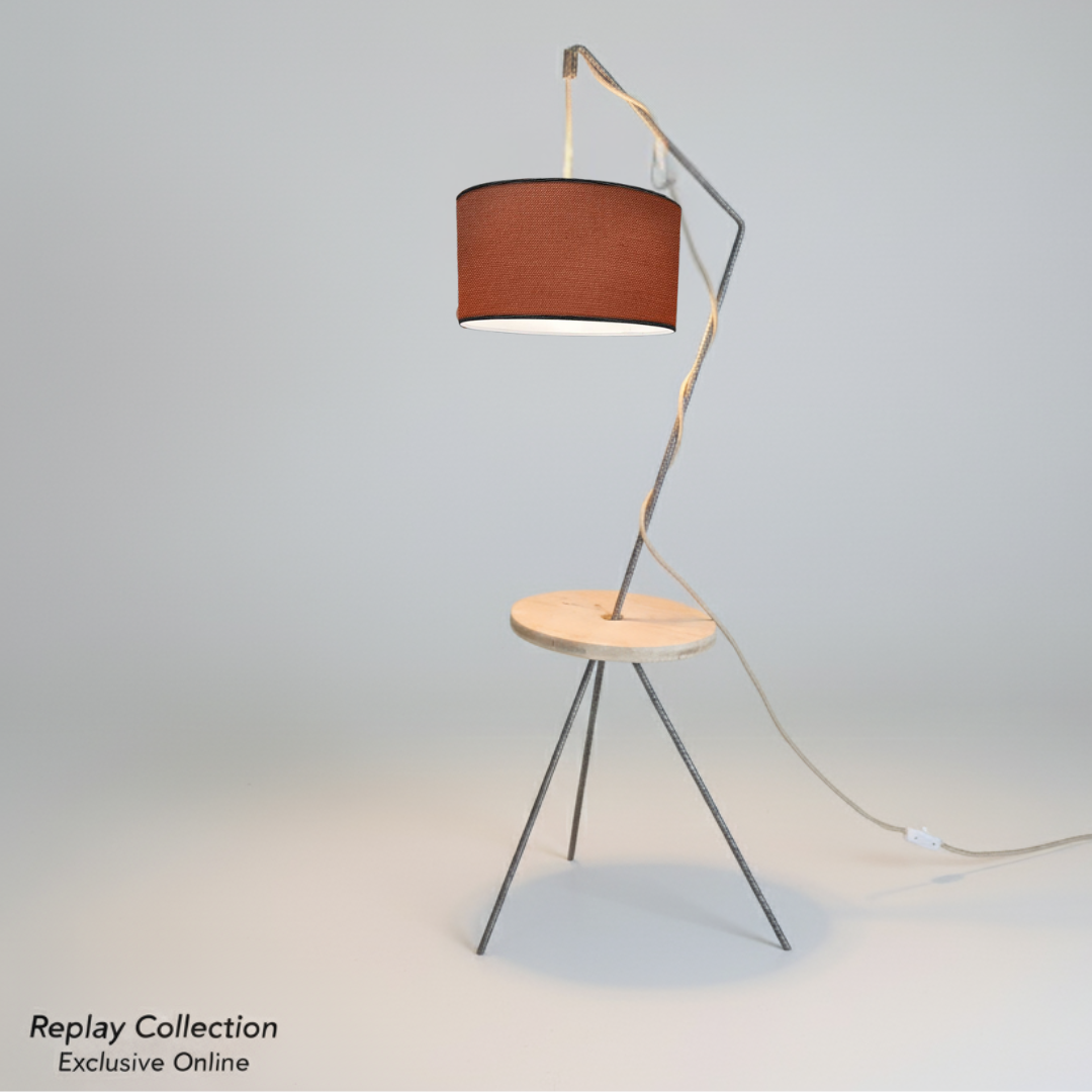 Lampadaire artisanale 100% fabrication française et matière de réemploie modèle  REPLAY